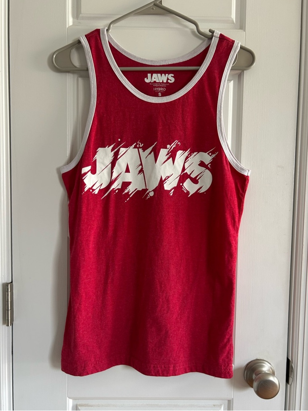 JAWS Amity Island Shark Tours Ringer Tank Top Red S Double Sided